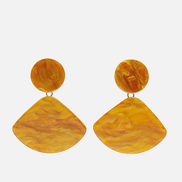 Zara tan statement earrings - Picture 4 of 8